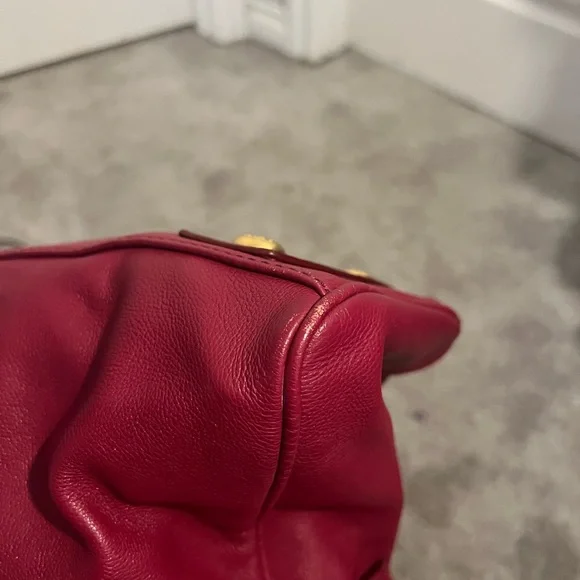 Marc by Marc Jacob's soft Slouchy Buttery red satchel handbag purse large - Picture 8 of 9